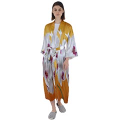 Boards Decoration Flower Flower Room Maxi Satin Kimono by artworkshop