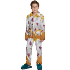 Boards Decoration Flower Flower Room Kids  Long Sleeve Velvet Pajamas Set by artworkshop