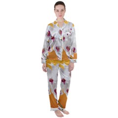 Boards Decoration Flower Flower Room Women s Long Sleeve Satin Pajamas Set	 by artworkshop