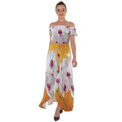 Boards Decoration Flower Flower Room Off Shoulder Open Front Chiffon Dress by artworkshop