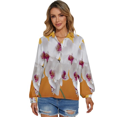 Boards Decoration Flower Flower Room Women s Long Sleeve Button Down Shirt by artworkshop