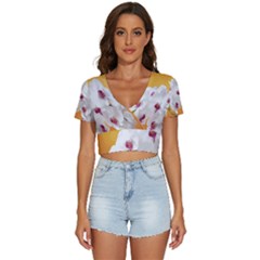 Boards Decoration Flower Flower Room V-neck Crop Top by artworkshop