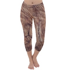 Brown Close Up Hd Wallpaper Surface Capri Winter Leggings  by artworkshop