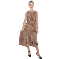 Brown Close Up Hd Wallpaper Surface Midi Tie-back Chiffon Dress by artworkshop