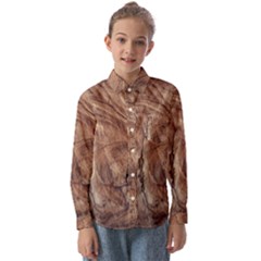 Brown Close Up Hd Wallpaper Surface Kids  Long Sleeve Shirt by artworkshop