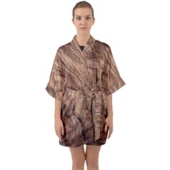 Brown Close Up Hd Wallpaper Surface Half Sleeve Satin Kimono  by artworkshop