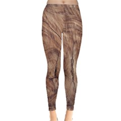 Brown Close Up Hd Wallpaper Surface Inside Out Leggings by artworkshop