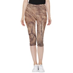 Brown Close Up Hd Wallpaper Surface Inside Out Lightweight Velour Capri Leggings  by artworkshop