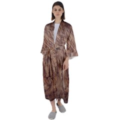 Brown Close Up Hd Wallpaper Surface Maxi Satin Kimono by artworkshop