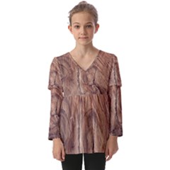 Brown Close Up Hd Wallpaper Surface Kids  V Neck Casual Top