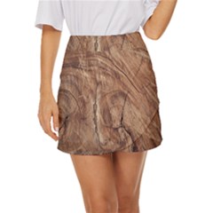 Brown Close Up Hd Wallpaper Surface Mini Front Wrap Skirt by artworkshop