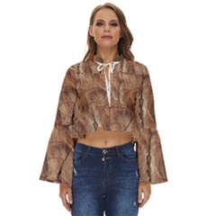 Brown Close Up Hd Wallpaper Surface Boho Long Bell Sleeve Top