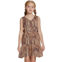 Brown Close Up Hd Wallpaper Surface Kids  Sleeveless Tiered Mini Dress by artworkshop