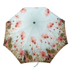 Cosmos Flower Blossom In Garden Folding Umbrellas by artworkshop