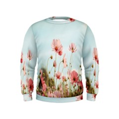 Cosmos Flower Blossom In Garden Kids  Sweatshirt by artworkshop