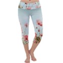 Cosmos Flower Blossom In Garden Capri Yoga Leggings View1