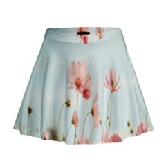 Cosmos Flower Blossom In Garden Mini Flare Skirt by artworkshop