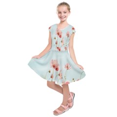 Cosmos Flower Blossom In Garden Kids  Short Sleeve Dress by artworkshop