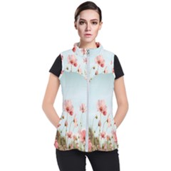 Cosmos Flower Blossom In Garden Women s Puffer Vest by artworkshop