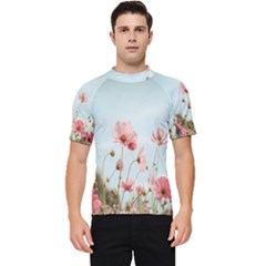 Cosmos Flower Blossom In Garden Men s Short Sleeve Rash Guard by artworkshop