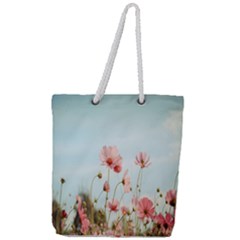 Cosmos Flower Blossom In Garden Full Print Rope Handle Tote (large) by artworkshop