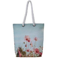 Cosmos Flower Blossom In Garden Full Print Rope Handle Tote (small) by artworkshop