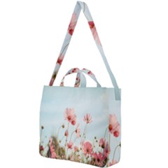 Cosmos Flower Blossom In Garden Square Shoulder Tote Bag