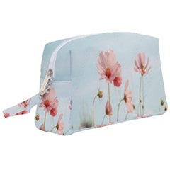 Cosmos Flower Blossom In Garden Wristlet Pouch Bag (large) by artworkshop