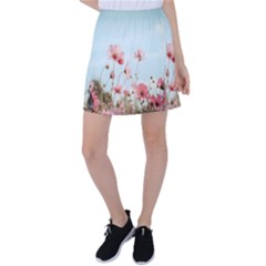 Cosmos Flower Blossom In Garden Tennis Skirt by artworkshop