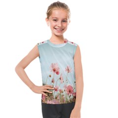 Cosmos Flower Blossom In Garden Kids  Mesh Tank Top by artworkshop