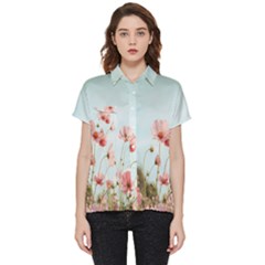 Cosmos Flower Blossom In Garden Short Sleeve Pocket Shirt by artworkshop