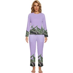 Cute Phone Wallpaper Womens  Long Sleeve Lightweight Pajamas Set