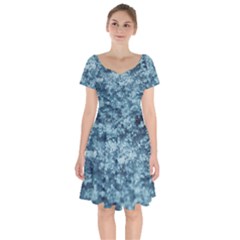 Water Splash Texture  Short Sleeve Bardot Dress by artworkshop