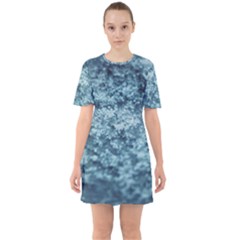 Water Splash Texture  Sixties Short Sleeve Mini Dress by artworkshop