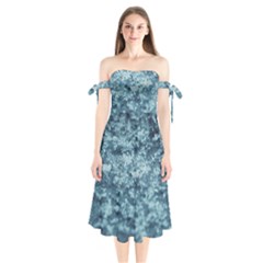 Water Splash Texture  Shoulder Tie Bardot Midi Dress by artworkshop