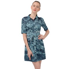 Water Splash Texture  Belted Shirt Dress by artworkshop