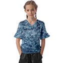 Water Splash Texture  Kids  V-Neck Horn Sleeve Blouse View1