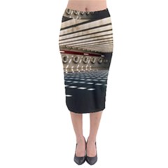 Dark Tunnels Within A Tunnel Midi Pencil Skirt by artworkshop