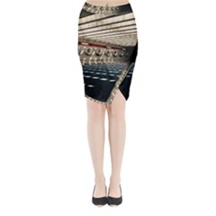 Dark Tunnels Within A Tunnel Midi Wrap Pencil Skirt by artworkshop