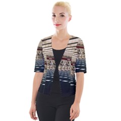 Dark Tunnels Within A Tunnel Cropped Button Cardigan by artworkshop