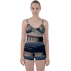 Dark Tunnels Within A Tunnel Tie Front Two Piece Tankini by artworkshop