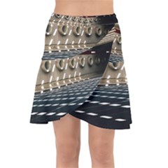 Dark Tunnels Within A Tunnel Wrap Front Skirt by artworkshop