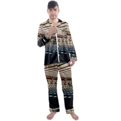 Dark Tunnels Within A Tunnel Men s Long Sleeve Satin Pajamas Set by artworkshop