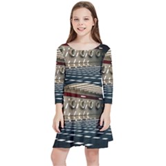 Dark Tunnels Within A Tunnel Kids  Quarter Sleeve Skater Dress by artworkshop