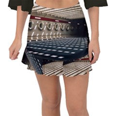 Dark Tunnels Within A Tunnel Fishtail Mini Chiffon Skirt