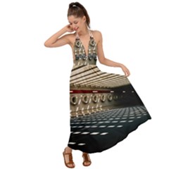 Dark Tunnels Within A Tunnel Backless Maxi Beach Dress