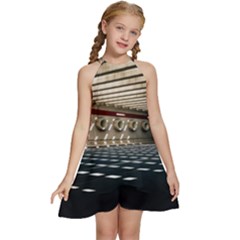 Dark Tunnels Within A Tunnel Kids  Halter Collar Waist Tie Chiffon Dress by artworkshop