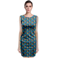 Evita Pop Art Style Graphic Motif Pattern Classic Sleeveless Midi Dress by dflcprintsclothing