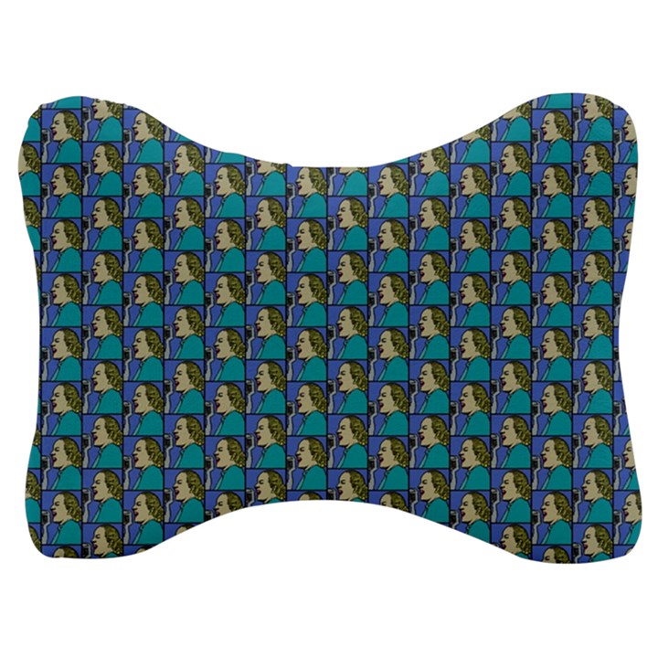 Evita Pop Art Style Graphic Motif Pattern Velour Seat Head Rest Cushion