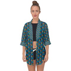 Evita Pop Art Style Graphic Motif Pattern Open Front Chiffon Kimono by dflcprintsclothing